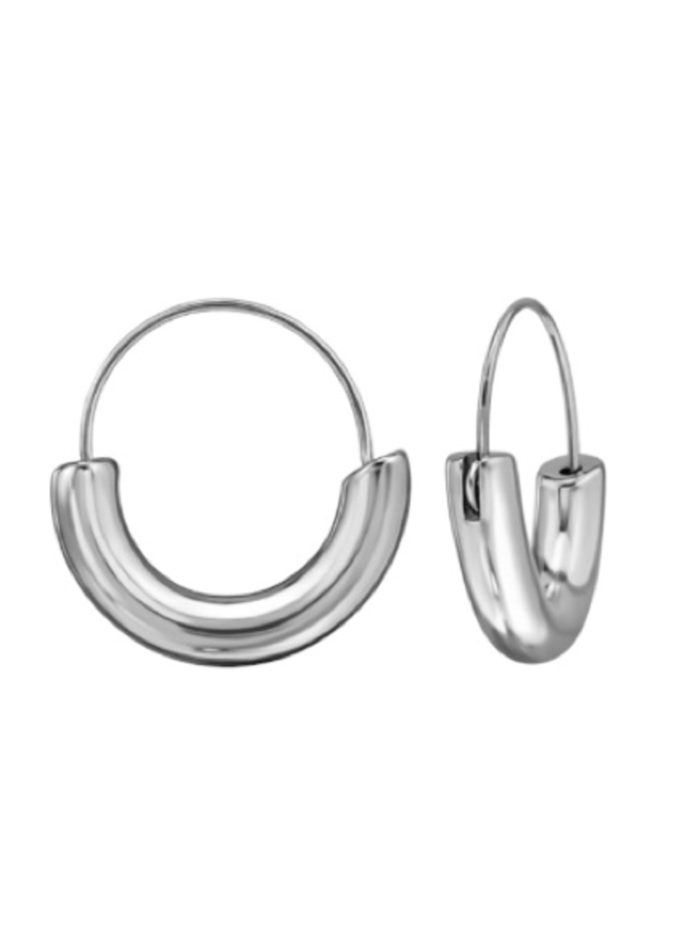 Stainless Steel Silver Chunky Open Hoop Earrings 20mm Waterproof